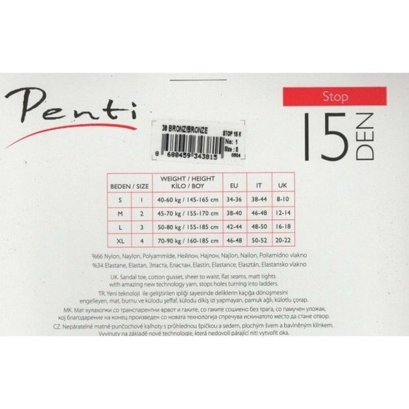 Penti Stop 15 Denier Bronze Small(1) New Tech Yarn Hole Stop Tights 3815 - Picture 7 of 10